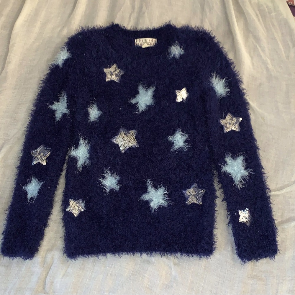 Dark blue fuzzy sweater